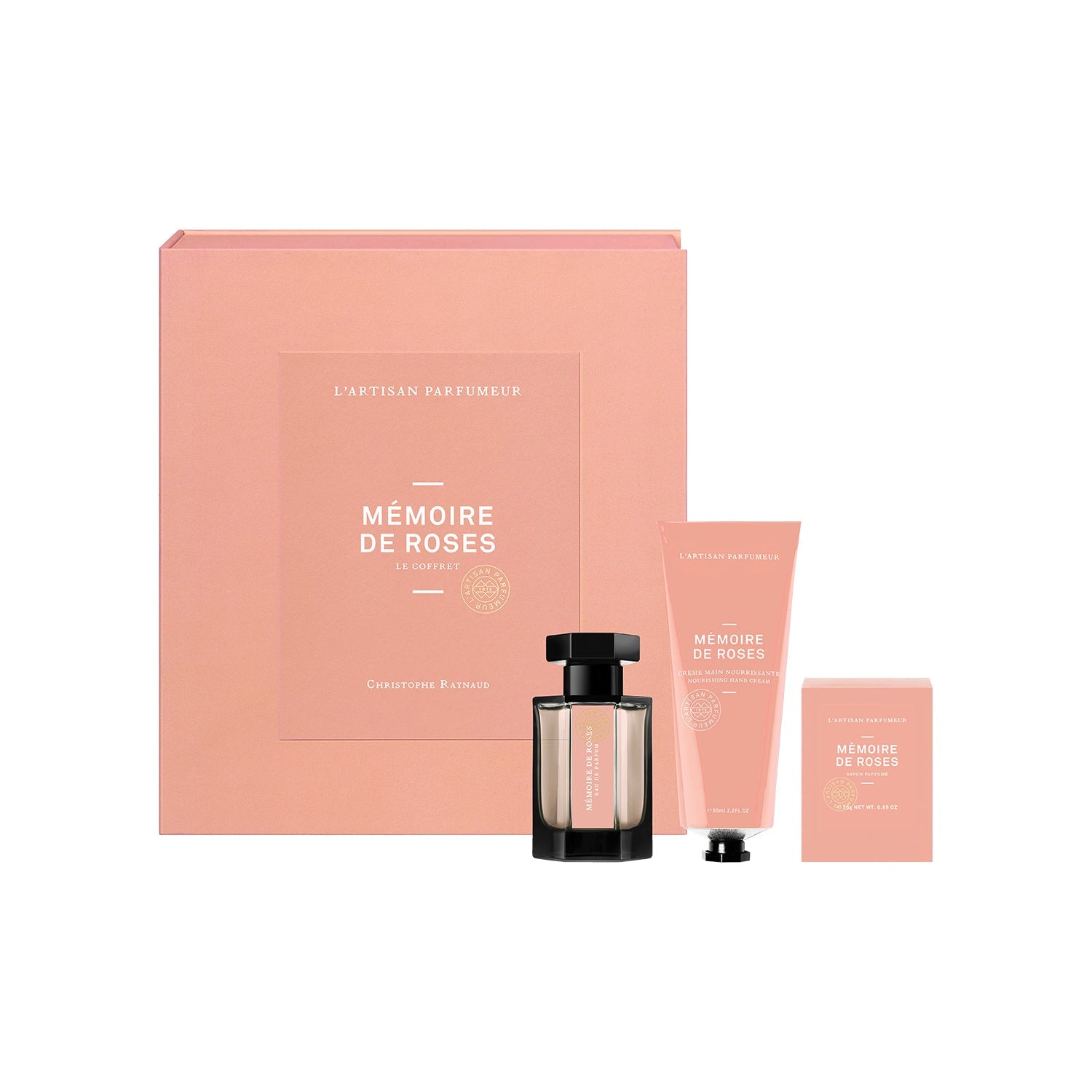 L'Artisan Parfumeur Mémoire de Roses Gift Set: EDP Spray 50ml + Soap 25g + Hand Cream 65ml