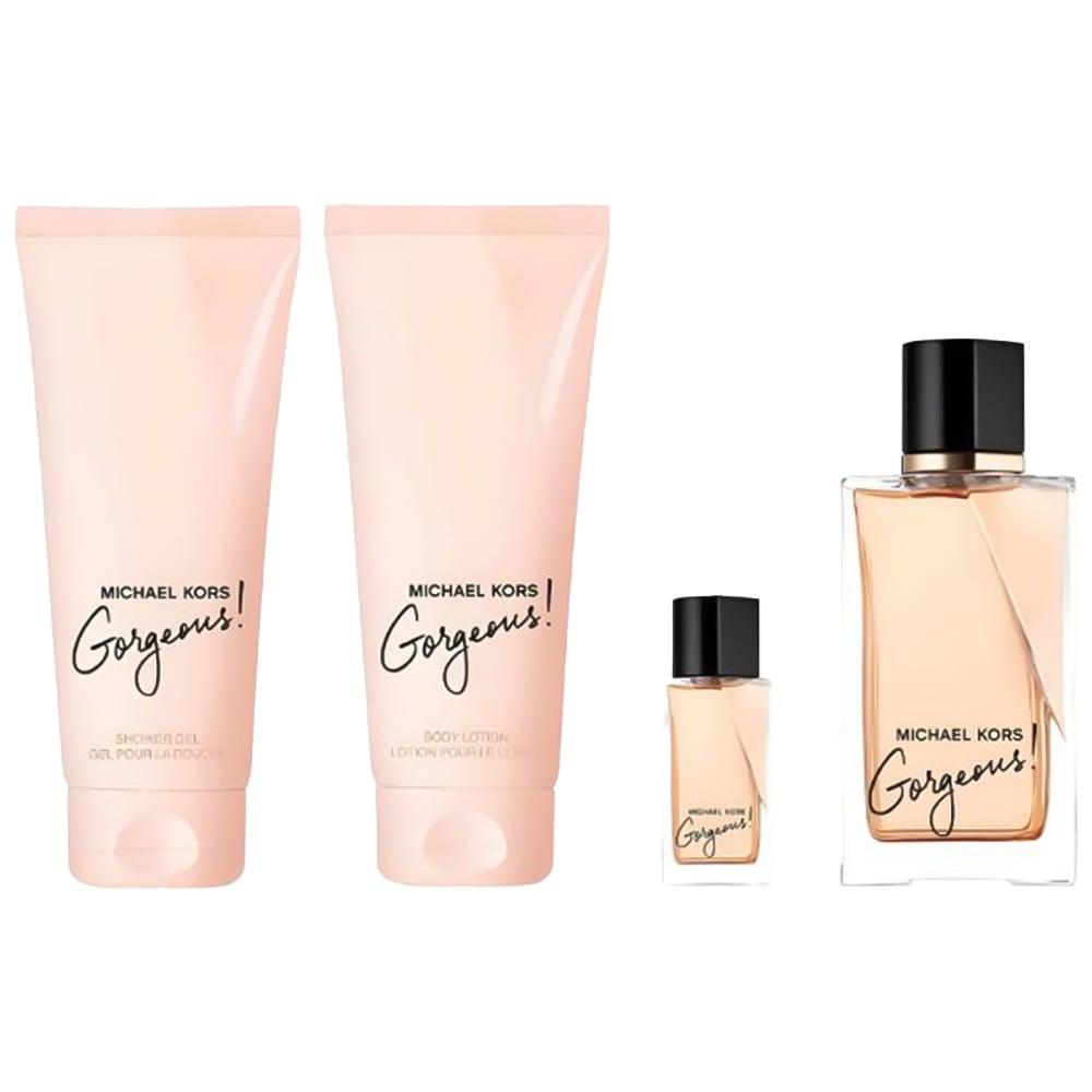 Michael Kors Gorgeous! Gift Set 100ml EDP + 100ml Body Lotion + 100ml Shower Gel + 5ml EDP