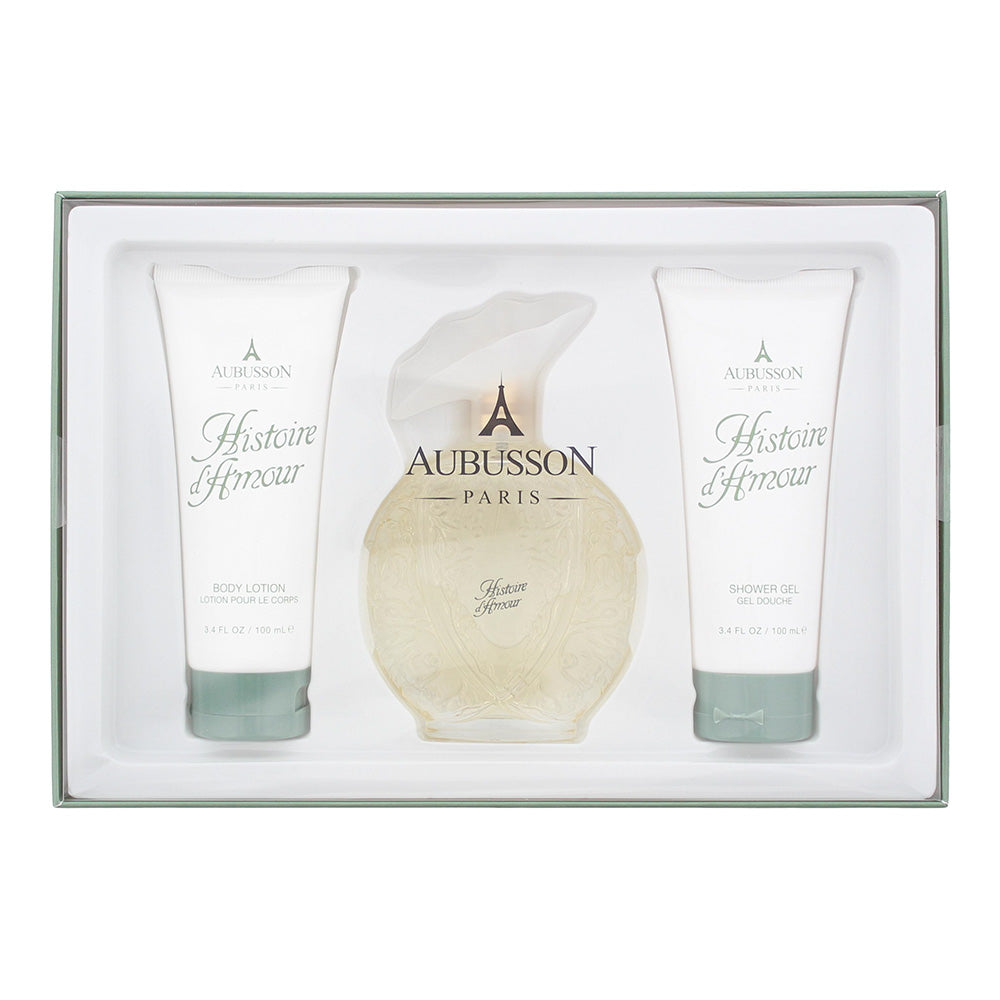 Aubusson Historie d'Amour Gift Set 100ml EDP + 100ml Body Lotion + 100ml Shower Gel - Eau de Parfum at MyBeautyBoutique by Aubusson