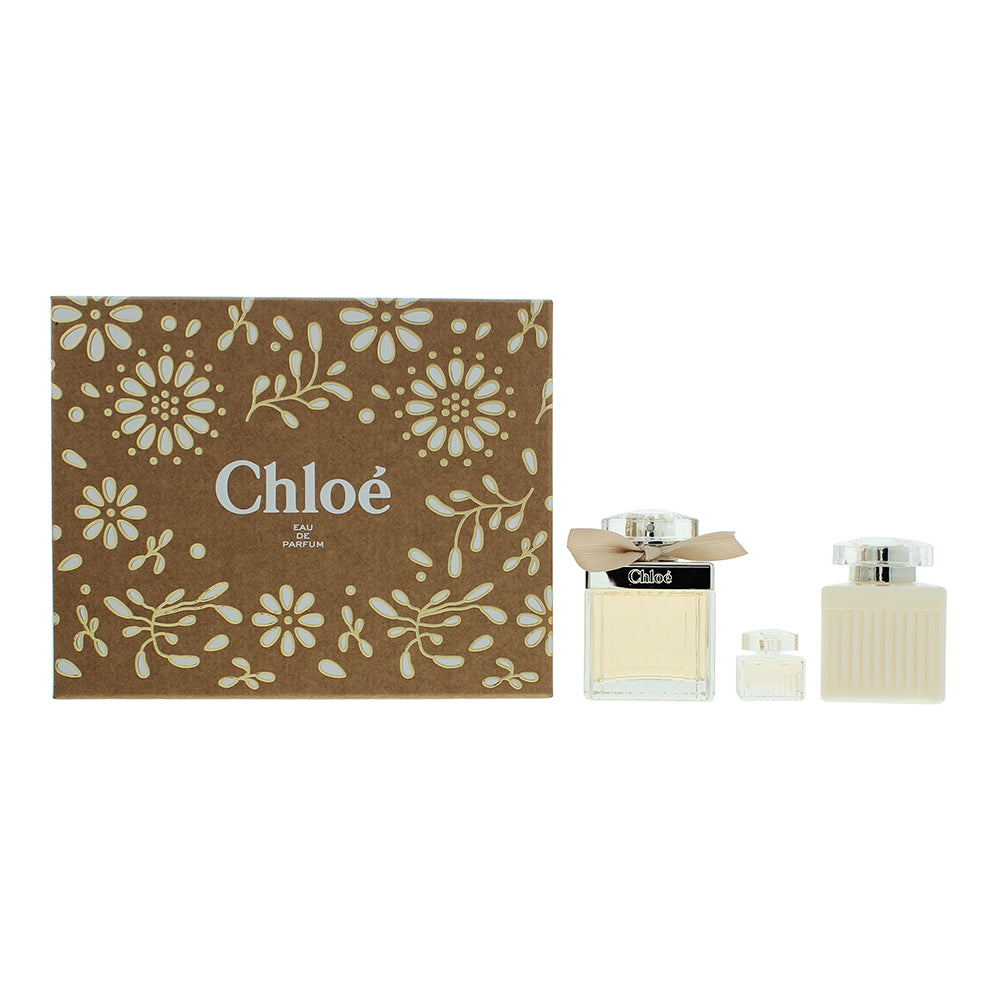 Chloé 3 Piece Gift Set: Eau De Parfum 75ml - Body Lotion 100ml - Eau De Parfum 5ml - Gift Set at MyBeautyBoutique by Chloé