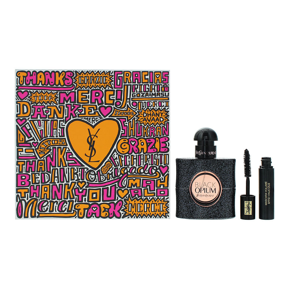 Yves Saint Laurent Black Opium 2 Piece Gift Set: Eau De Parfum 30ml - Mascara 2ml - Gift Set at MyBeautyBoutique by Yves Saint Laurent