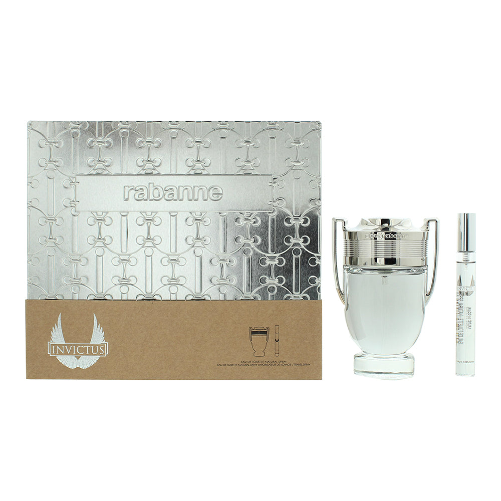 Paco Rabanne Invictus 2 Piece Gift Set: Eau de Toilette 100ml - Eau de Toilette 10ml - Fragrance at MyBeautyBoutique by Paco Rabanne