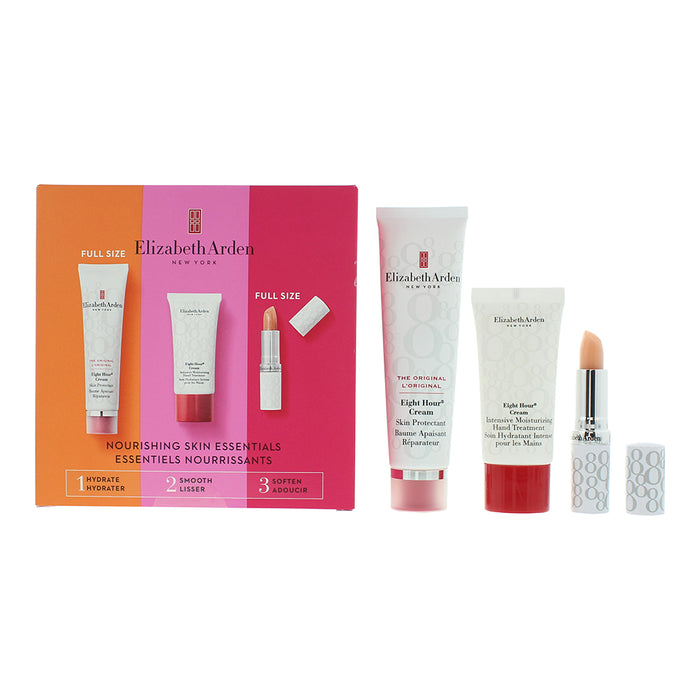 Elizabeth Arden Nourishing Skin Essentials 3 Piece Gift Set: Hand Cream 50ml - Hand Treatment 30ml - Lipstick 3.7g