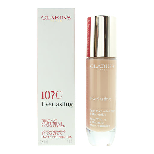 Clarins Everlasting Long Wearing  Hydrating 107C Beige Matte Foundation 30ml