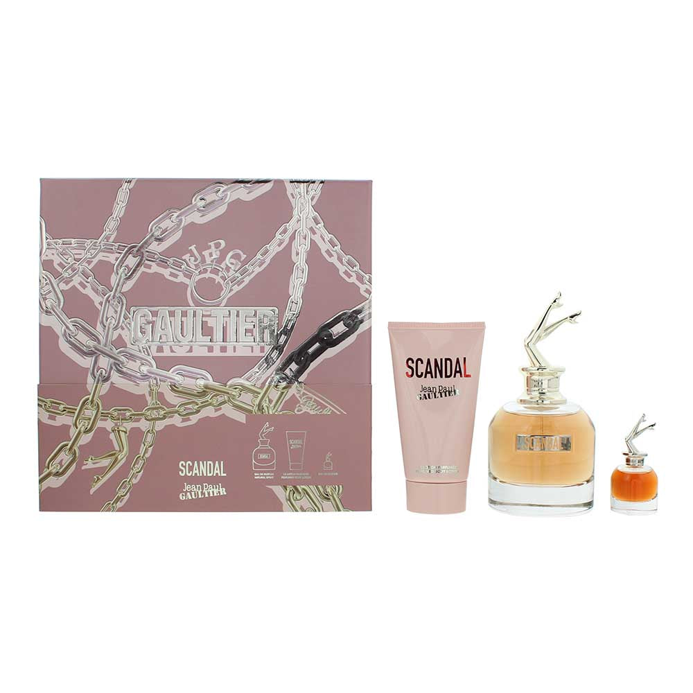 Jean Paul Gaultier Scandal 3 Piece Gift Set: Eau de Parfum 80ml - Body Lotion 75ml - Eau de Parfum 6ml