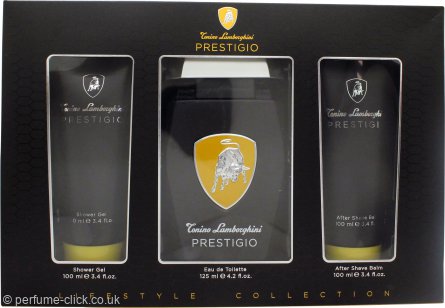 Lamborghini Prestigio Gift Set 125ml EDT Spray + Shower Gel 100ml + Aftershave Balm 100ml - Lotion & Moisturizer at MyBeautyBoutique by Tonino Lamborghini