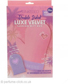 Sunkissed Double Sided Luxe Velvet Tanning Mitt Duo Body Tanning Glove + Face Tanning Mitt