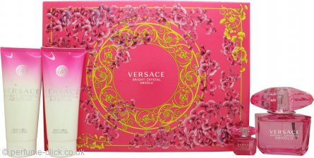 Versace Bright Crystal Absolu Gift Set 90ml EDP + 100ml Body Lotion + 100ml Shower Gel + 5ml EDP - Eau De Parfum at MyBeautyBoutique by Versace