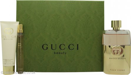Gucci Guilty Pour Femme Gift Set 90ml EDP + 10ml EDP + 50ml Body Lotion - Eau de Parfum at MyBeautyBoutique by Gucci