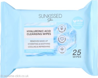 Sunkissed Skin Hyaluronic Acid Cleansing Wipes 25 Pieces