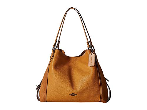 Coach Edie 31 Pebbled Leather Tan Shoulder Bag