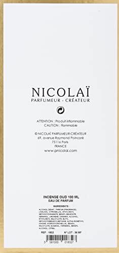Nicolai Parfumeur Createur Incense Oud Eau de Parfum 100ml Spray