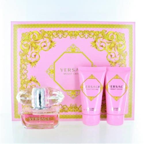 Versace Bright Crystal 3 Piece Gift Set: Eau De Toilette 50ml - Shower Gel 50ml - Body Lotion 50ml - Gift Set at MyBeautyBoutique by Versace