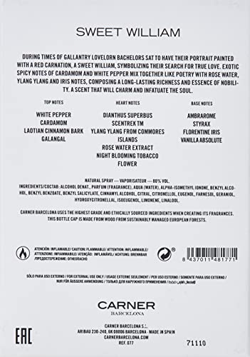 Carner Barcelona Sweet William Eau de Parfum 100ml Spray