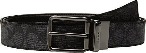 Coach Wide Harness Signature Reversible Charcoal/Black Belt