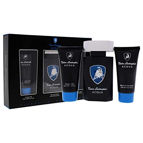 Lamborghini Acqua Gift Set 125ml EDT + 100ml Shower Gel + 100ml Aftershave Balm - Eau de Toilette at MyBeautyBoutique by Tonino Lamborghini