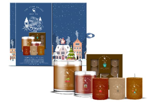 Star Bright Home For the Holidays Collection - 200g and 100g Scented Candles - 9x9g Tea Lights - 3x49g Votive