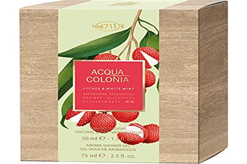 Mäurer & Wirtz 4711 Acqua Colonia Lychee & White Mint Gift Set 50ml EDC + 75ml Shower Gel - Eau De Cologne at MyBeautyBoutique by Mäurer & Wirtz