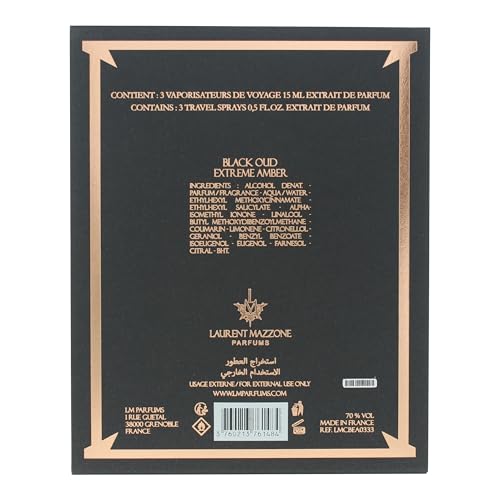 Laurent Mazzone Black Oud Extreme Amber Extrait de Parfum Travel set 3x15ml