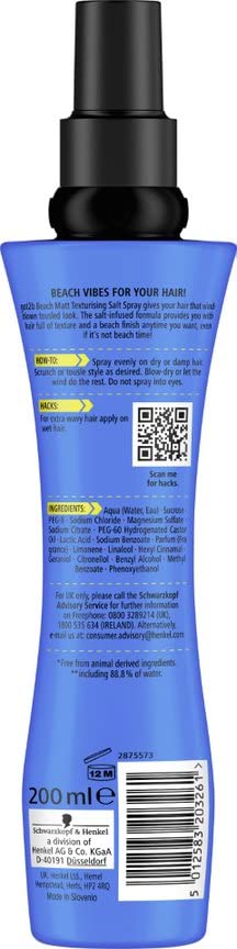 Schwarzkopf Got2b Beach Matte Salt Spray 200ml