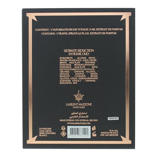 Laurent Mazzone Ultimate Seduction Extreme Oud Extrait de Parfum Travel set 3x15ml