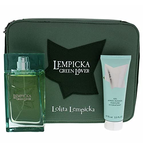 Lolita Lempicka Green Lover For Men 3 Pc Gift Set 3.4Oz Edt Spray 2.5Oz After Shave Gel Pouch - Sets at MyBeautyBoutique by Lolita Lempicka