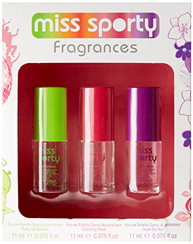 Miss Sporty Gift Set 11ml Pump Up Booster EDT + 11ml Clubbing Proof EDT + 11ml Crush On You EDT