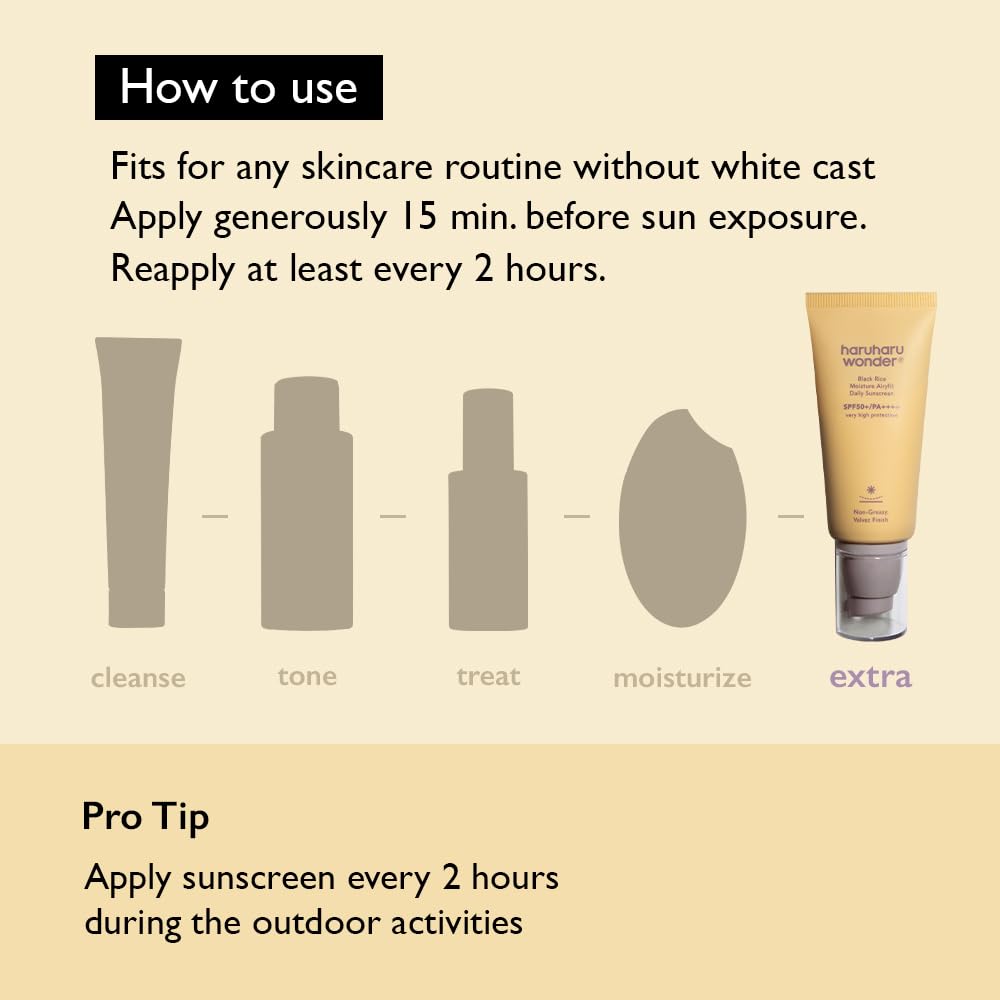 Haruharu Wonder Black Rice Moisture Airyfit Daily Sunscreen SPF50+/Pa++++ 50ml