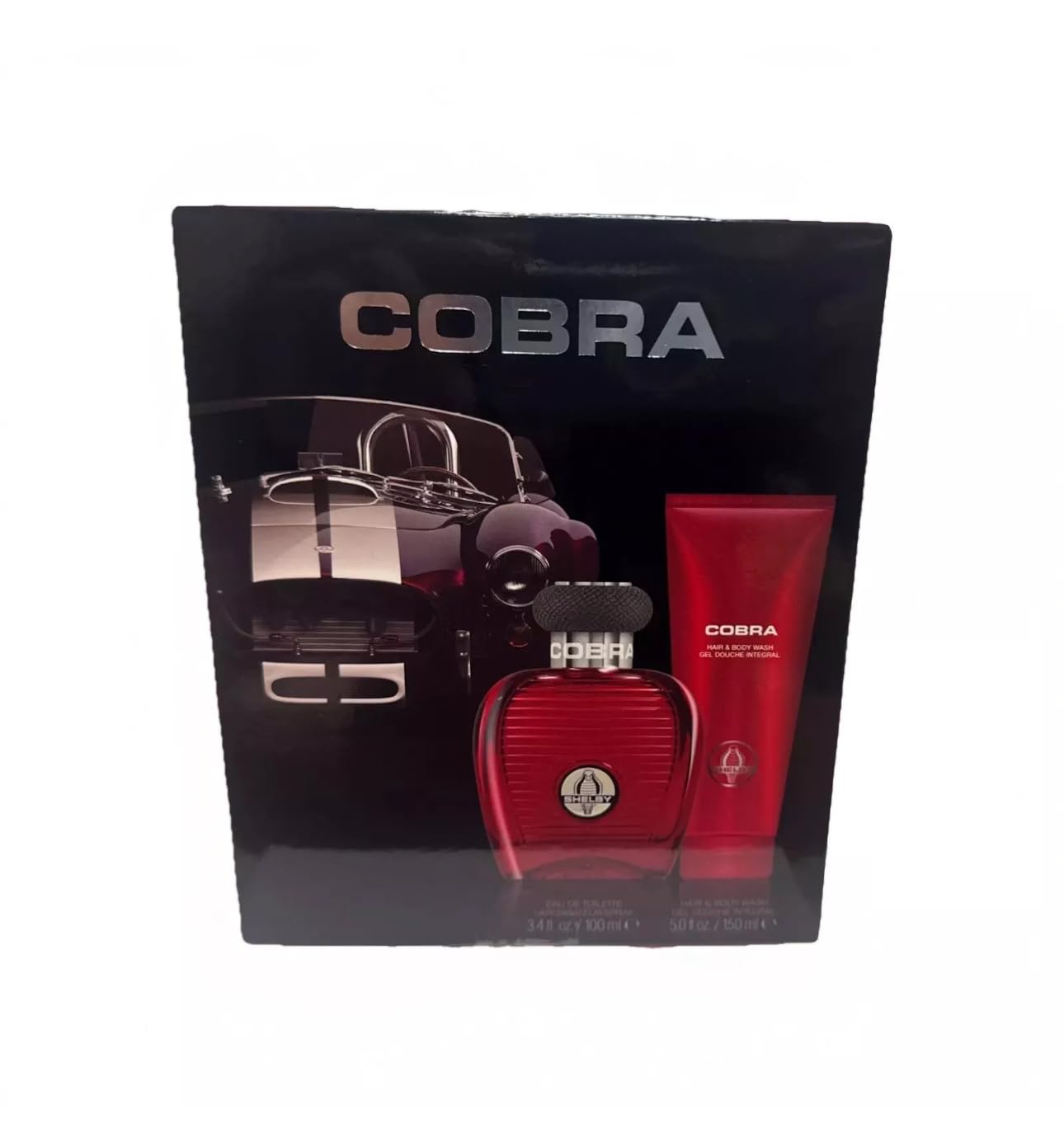 Carroll Shelby Red Cobra Gift Set 100ml EDT + 150ml Hair & Body Wash