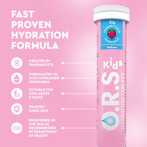 O.R.S Kids Hydration Soluble Tablets Strawberry