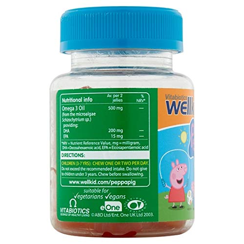 Vitabiotics WellKid Peppa Pig Omega 3 Flaxseed Oil Soft Jellies 3-7 Years