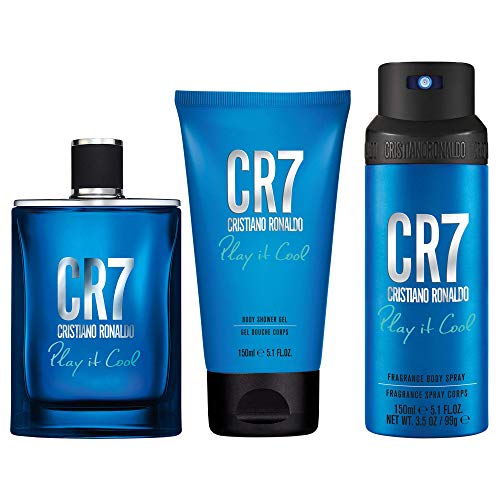 Cristiano Ronaldo Cr7 Play It Cool Gift Set 100ml Edt Spray + 150ml Shower Gel +150ml Body Spray - Perfume & Cologne at MyBeautyBoutique by Cristiano Ronaldo
