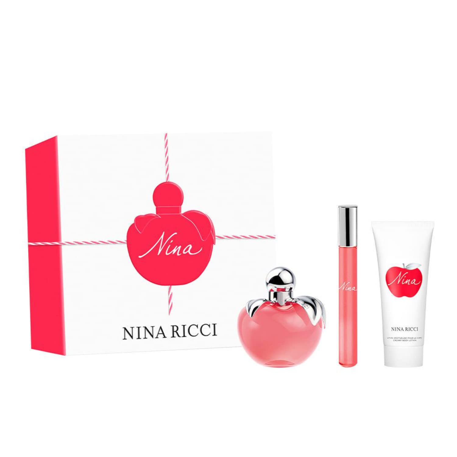 Nina Ricci Nina Gift Set 50ml EDT Spray + 75ml Body Lotion + 10ml EDT Rollerball