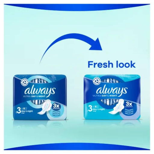 Always Ultra Sanitary Towels Day & Night With Wings Size 3