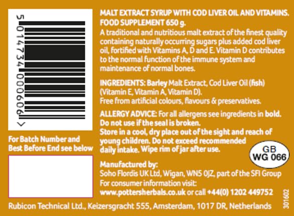 Potter's Malt Extract With Cod Liver Oil