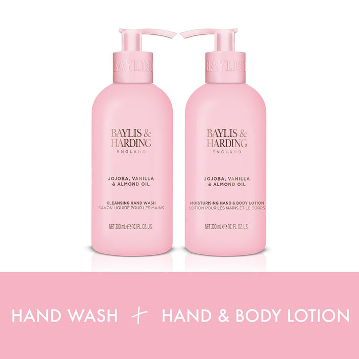 Baylis & Harding Jojoba, Vanilla & Almond Oil Gift Set 300ml Hand Wash + 300ml Body Lotion