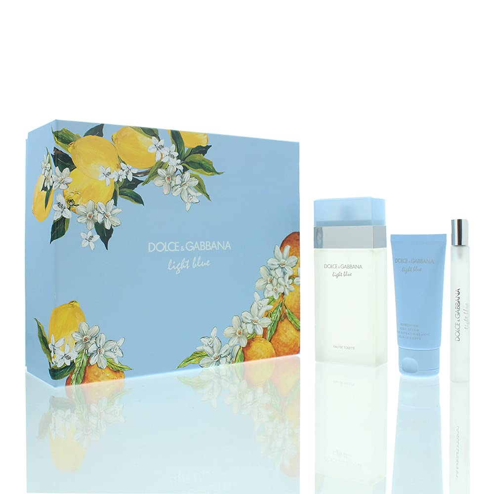 Dolce & Gabbana Light Blue Gift Set 100ml EDT + 50ml Body Cream + 10ml EDT