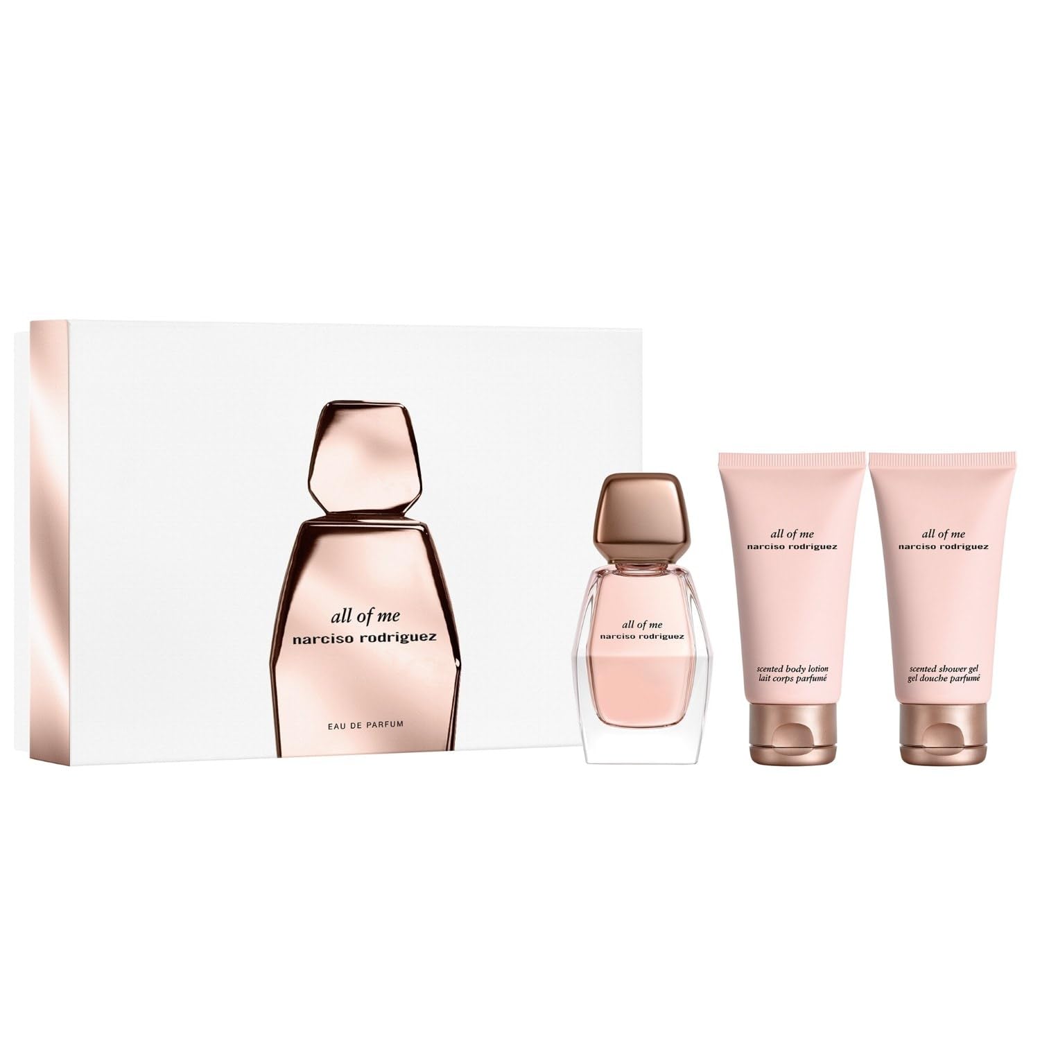 Narciso Rodriguez All Of Me 3 Piece Gift Set: Eau de Parfum 50ml - Body Lotion 50ml - Shower Gel 50ml - Gift Set at MyBeautyBoutique by Narciso Rodriguez