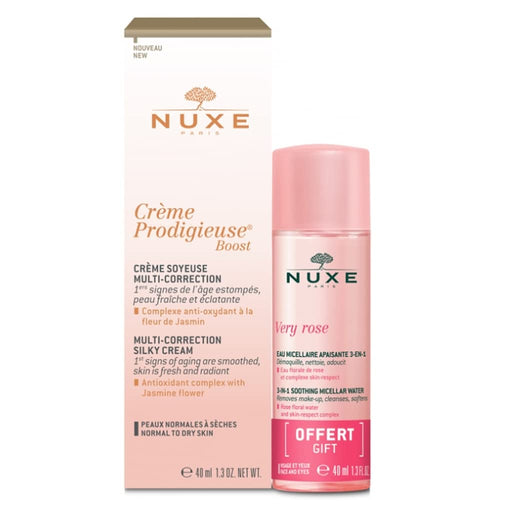 Nuxe Creme Prodigieuse Gift Set 40ml Boost Multi-Correction Silky Cream + 40ml Very Rose 3 in 1 Soothing Micellar Water