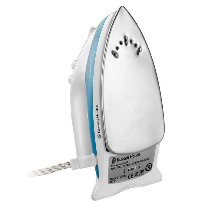 Russell Hobbs Steam Glide Travel Iron 22470, 760 W - White and Blue