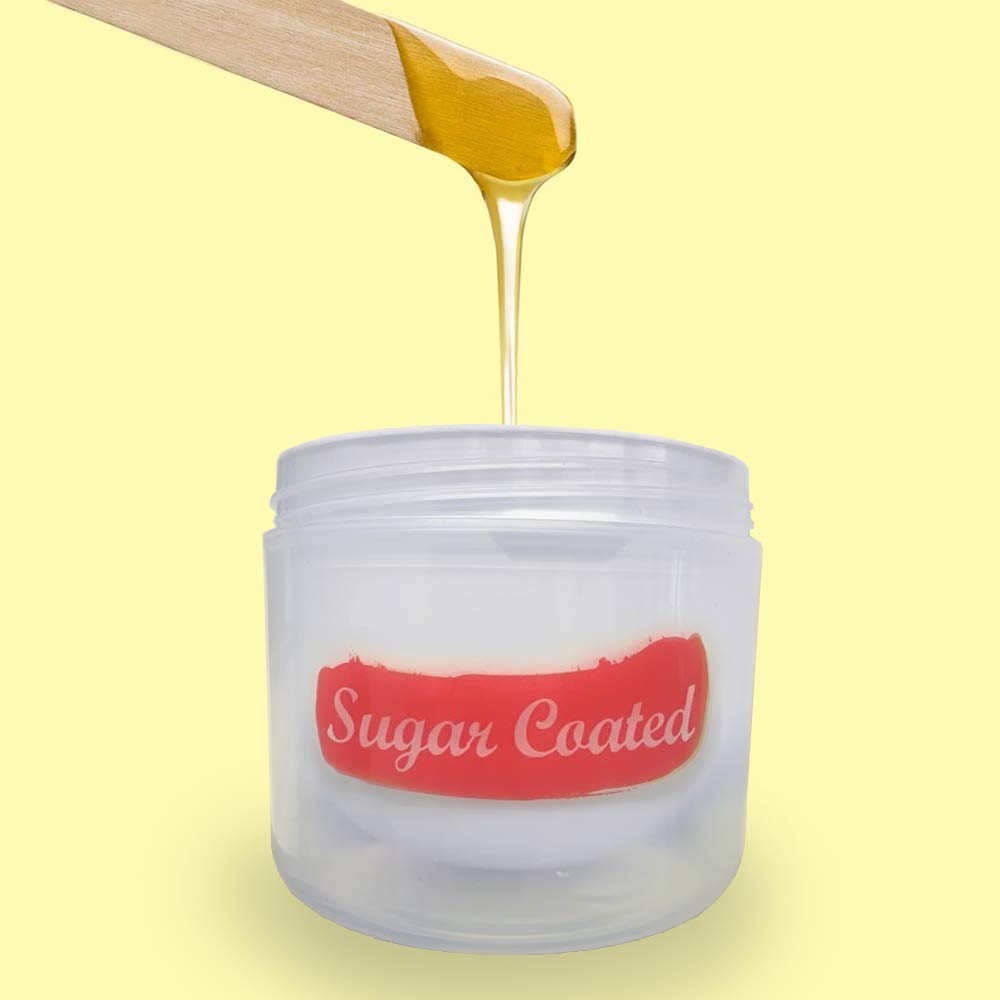 Sugar Coated Leg Hair Removal Kit with Rosehip Essential Oil 200g Wax + 2 Big Spatulas + 1 Small Spatula + 15 Re-Usable Strips