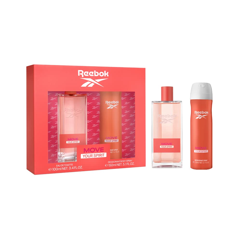 Reebok Move Your Spirit Women Gift Set 100ml EDT + 150ml Body Spray - Chalk at MyBeautyBoutique by Reebok