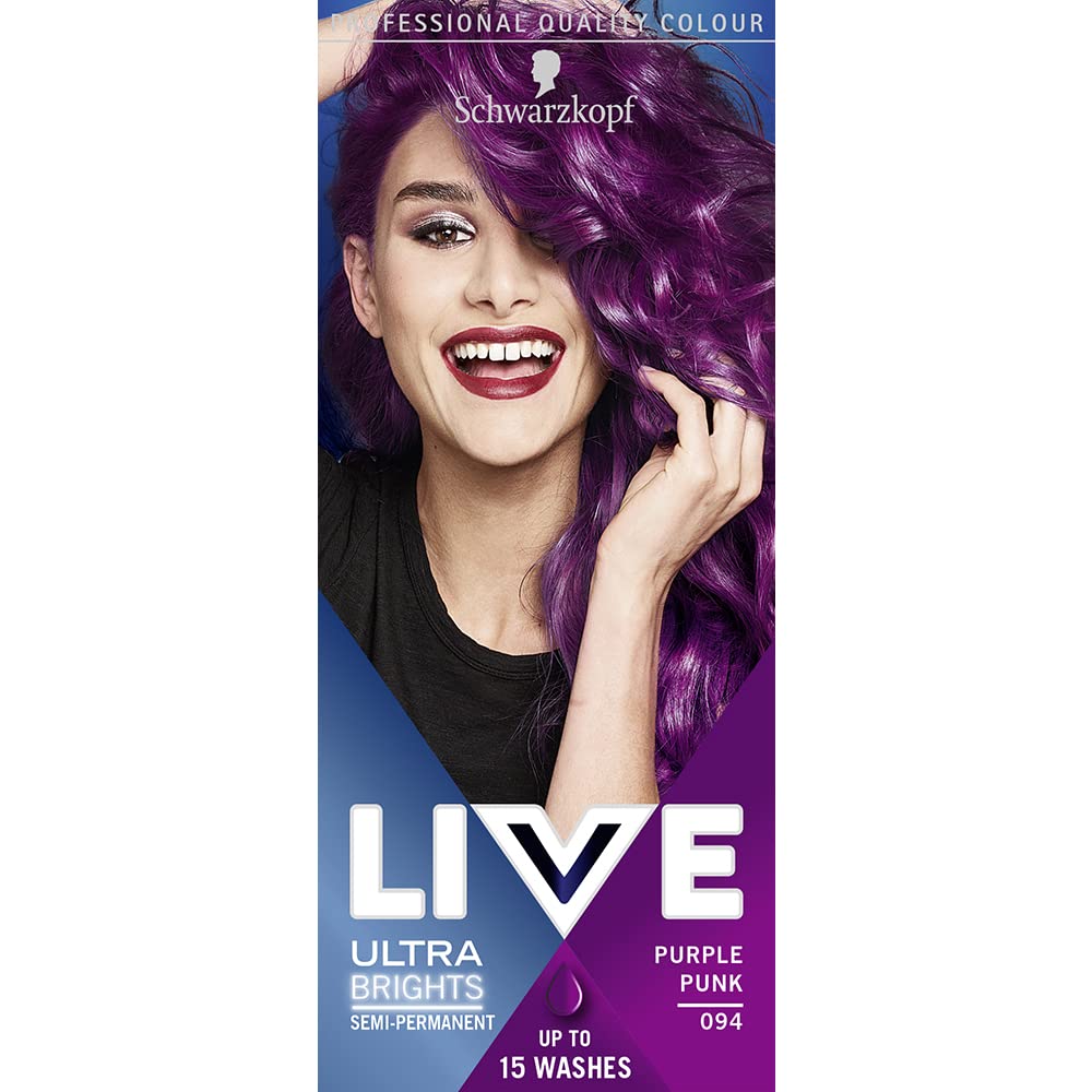 Schwarzkopf Live Ultra Brights Or Pastel Semi-Permanent Hair Colour 80ml - 094 Purple Punk