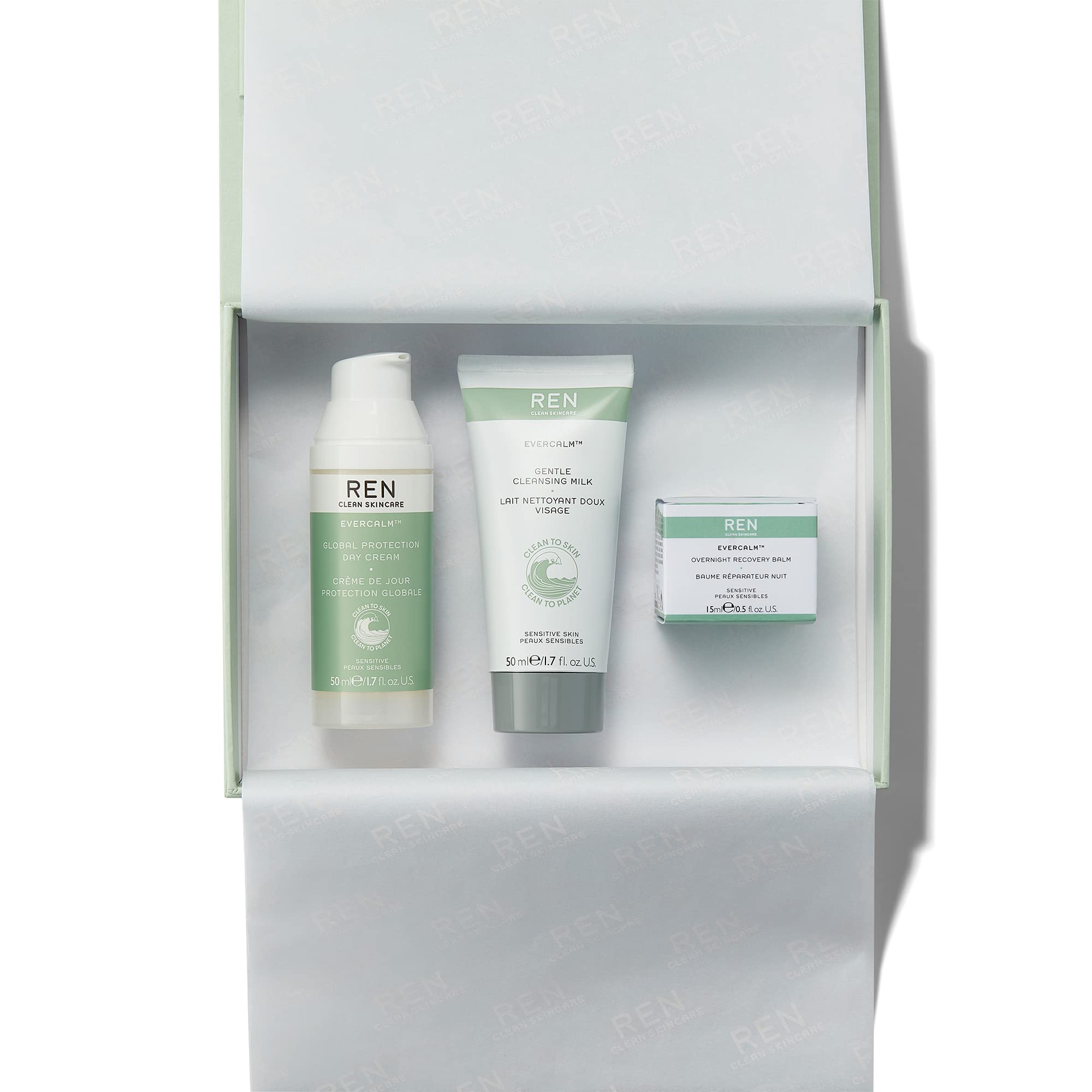 Ren Skin Zen Trio Cleanse Milk,Day Cream,O/N Balm