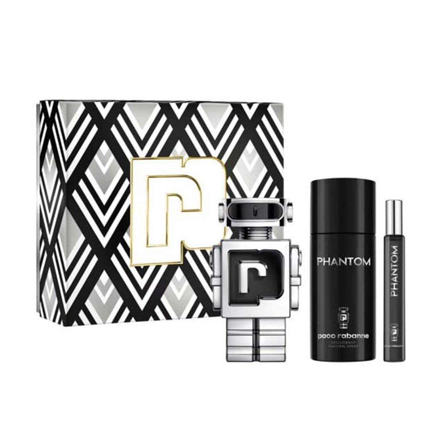 Paco Rabanne Phantom 3 Piece Gift Set: Eau de Toilette 100ml - Eau de Toilette 10ml - Deodorant Spray 150ml