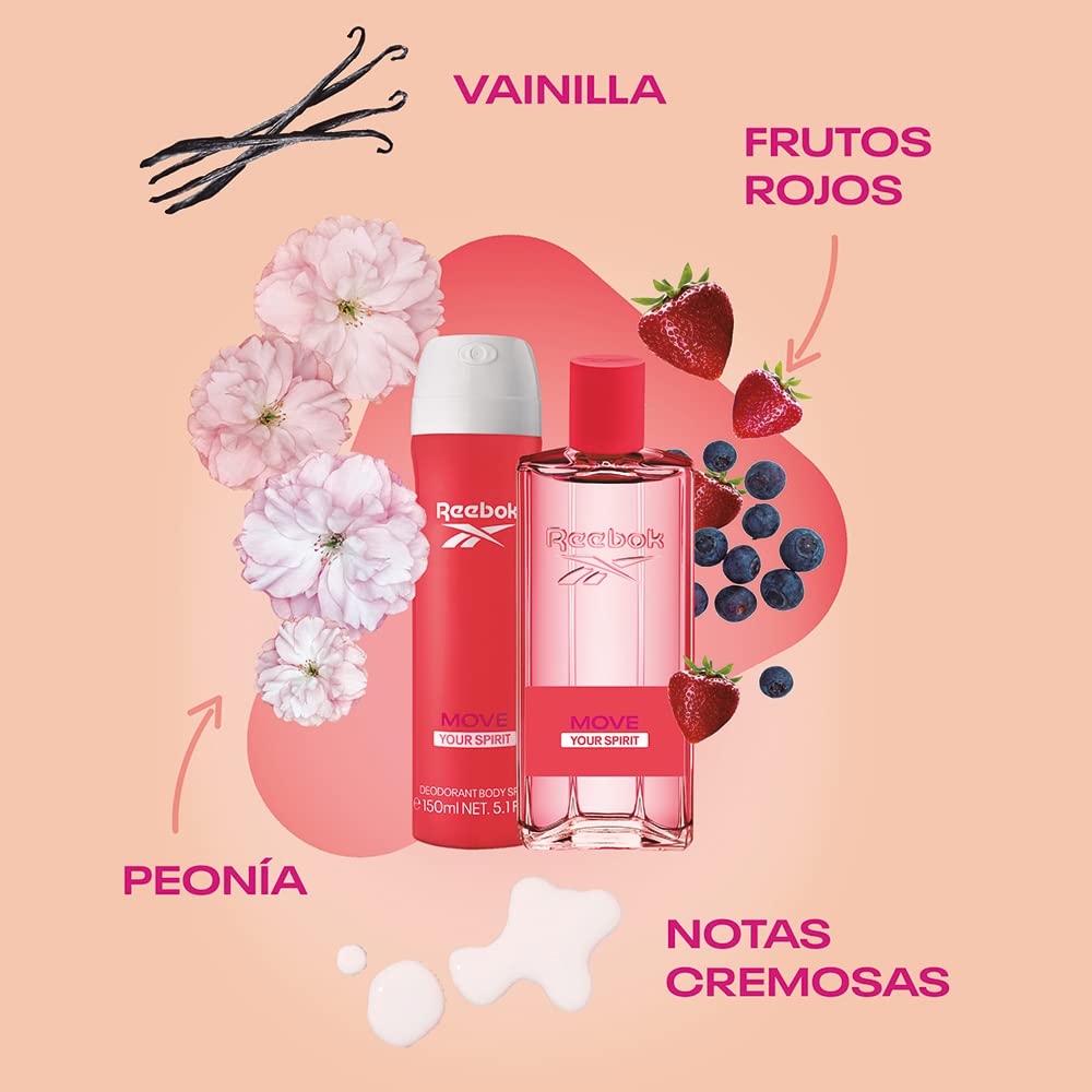 Reebok Move Your Spirit Women Gift Set 100ml EDT + 150ml Body Spray - Chalk at MyBeautyBoutique by Reebok