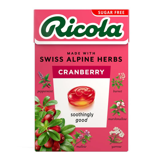 Ricola Swiss Herb Drops Sugar-Free Cranberry Box 20 Pack