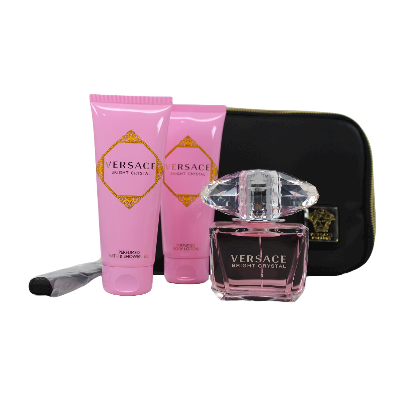 Versace Bright Crystal Gift Set 90ml EDT + 100ml Body Lotion + 100ml Shower Gel + Bag