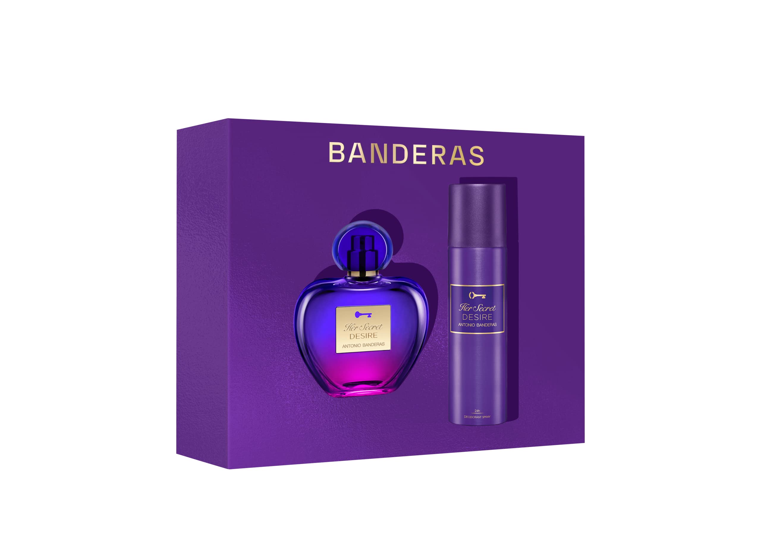 Antonio Banderas Her Secret Desire 2 Piece Gift Set: Eau de Toilette 80ml - Deodorant Spray 150ml - Gift Set at MyBeautyBoutique by Antonio Banderas
