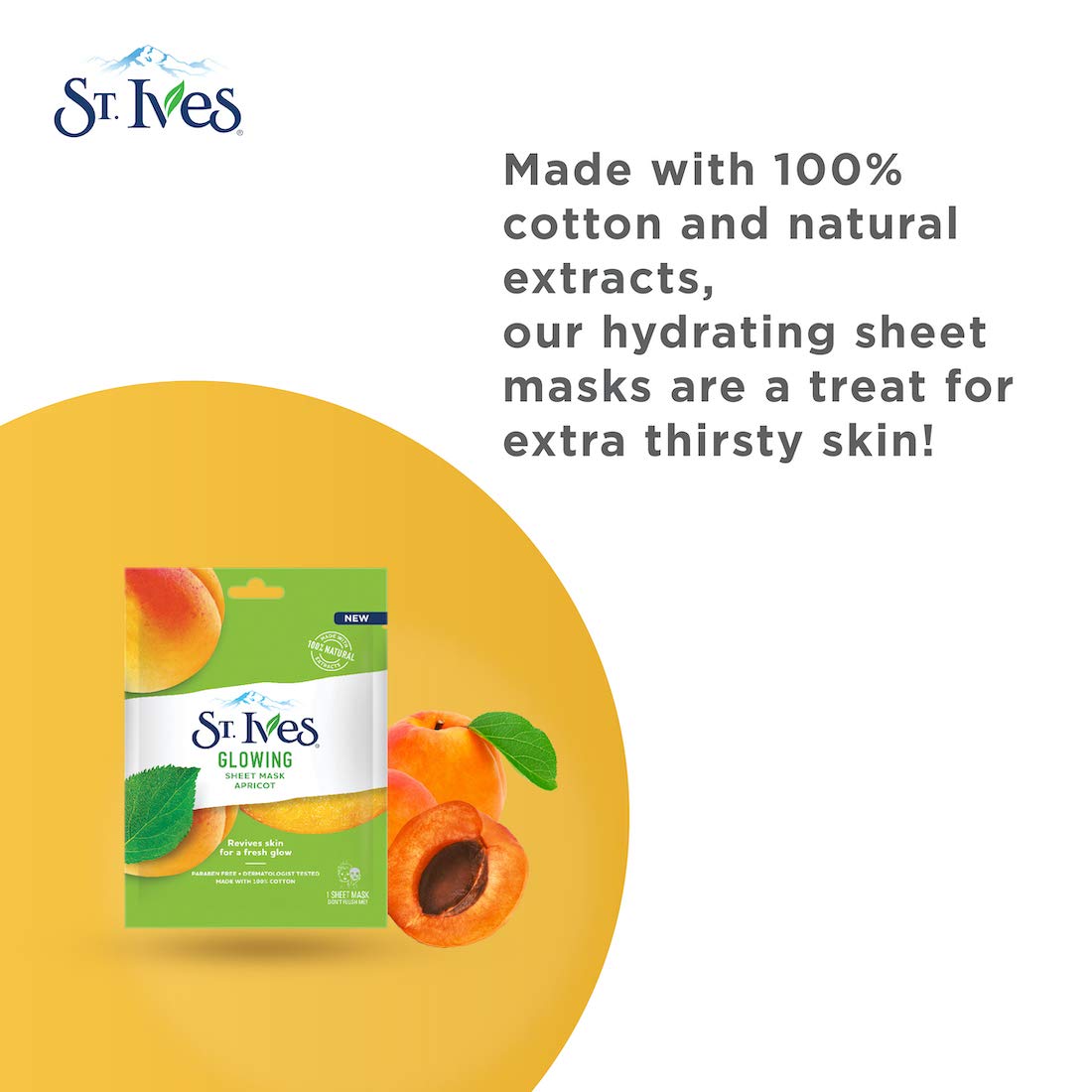 St. Ives Glowing Apricot Sheet Mask 23ml - 1 Sheet
